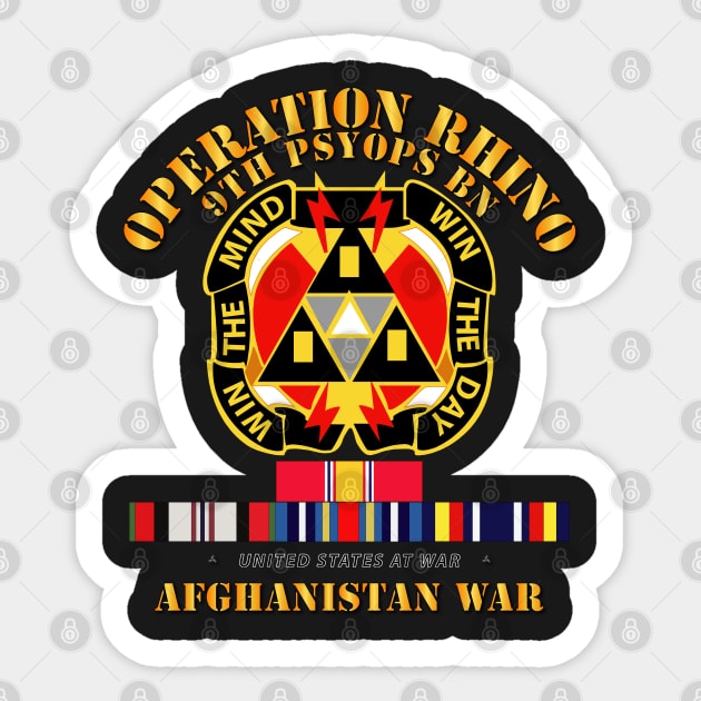 Operation Rhino - Afghanistan - 9th PSYOPS Bn w SVC Sticker by twix123844